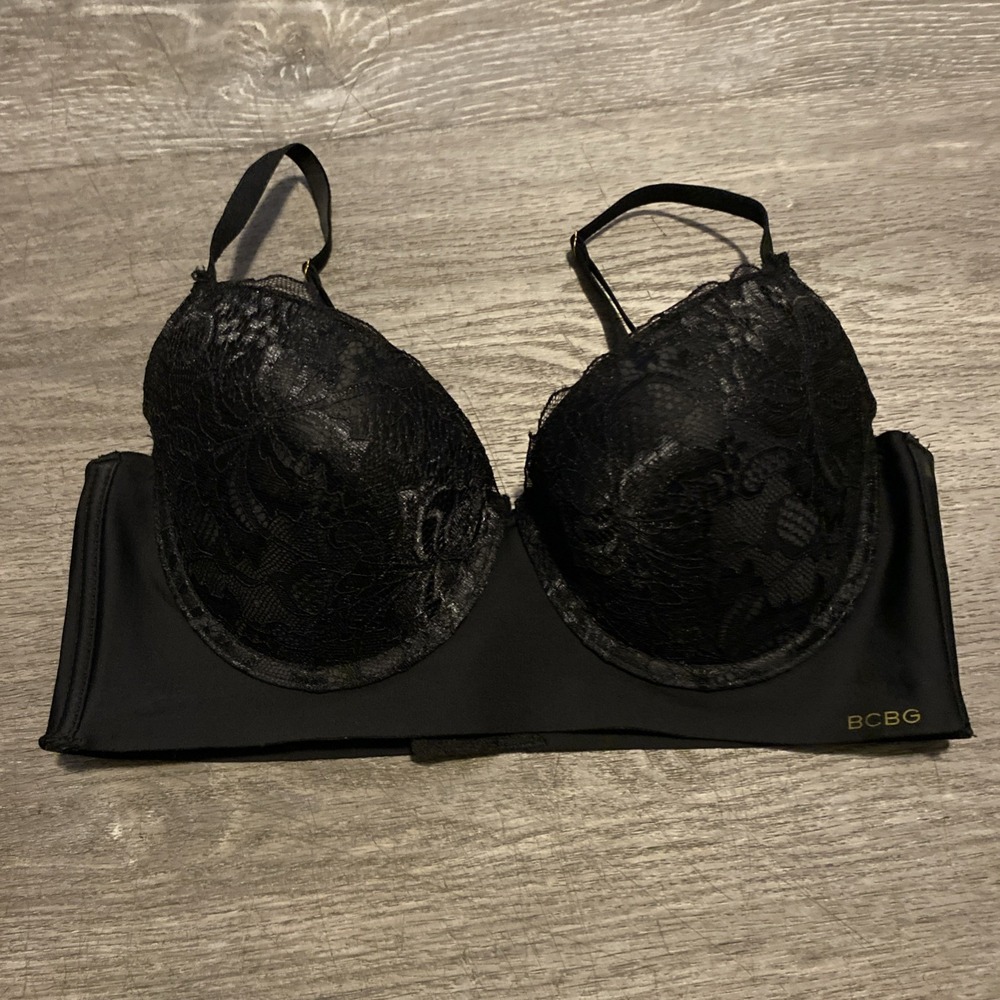 BCBG LIGHT PUSH-UP BLACK LACE BRA FOAM PADDED UNDERWIRE BRA SIZE‎ 36C